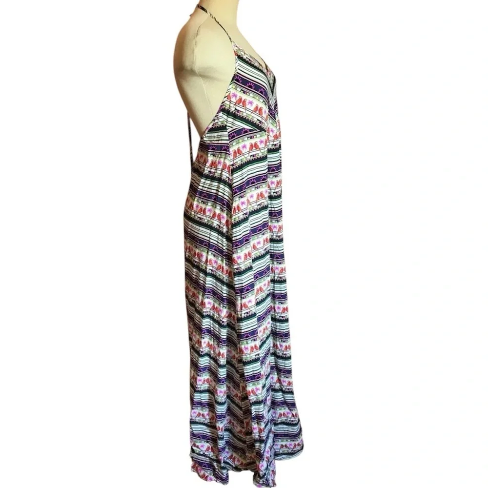 Mara Hoffman Swim Boho Tropical Maxi Dress S Parrot Print Resort Cover‎ Up
